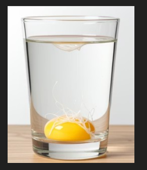 Vaso con agua y huevo: modelo de fotografía para tu lectura